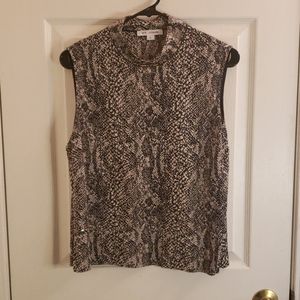 St. John Black & Beige Sparkle Top Size Large